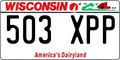 WI license plate 503XPP