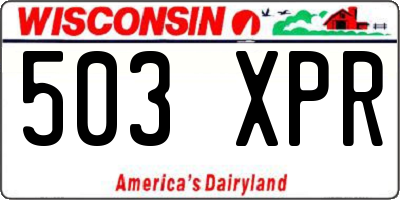 WI license plate 503XPR