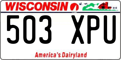 WI license plate 503XPU