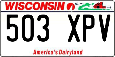WI license plate 503XPV