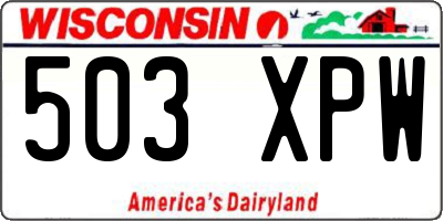 WI license plate 503XPW