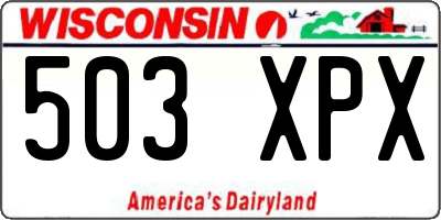 WI license plate 503XPX