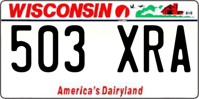WI license plate 503XRA