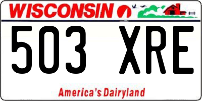 WI license plate 503XRE