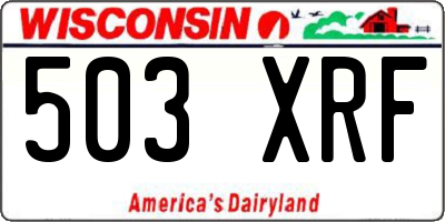 WI license plate 503XRF