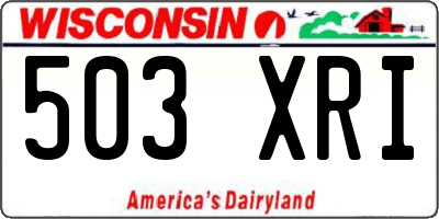 WI license plate 503XRI