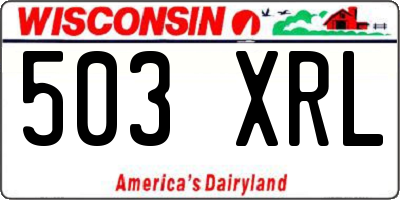 WI license plate 503XRL