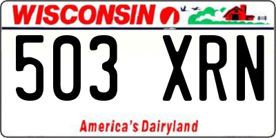 WI license plate 503XRN