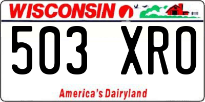 WI license plate 503XRO