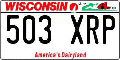 WI license plate 503XRP