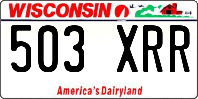 WI license plate 503XRR