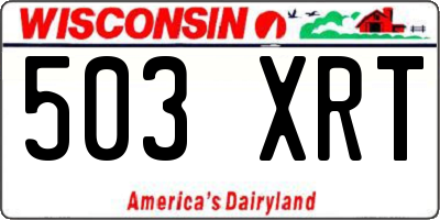 WI license plate 503XRT