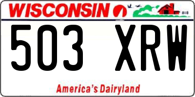 WI license plate 503XRW