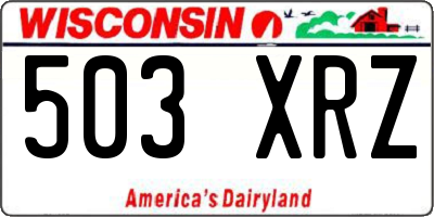 WI license plate 503XRZ