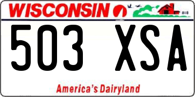 WI license plate 503XSA