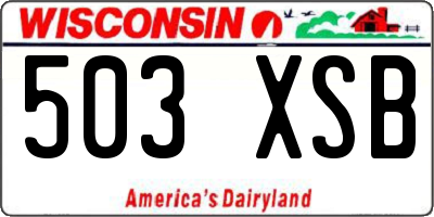 WI license plate 503XSB