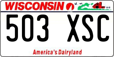 WI license plate 503XSC