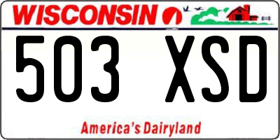 WI license plate 503XSD