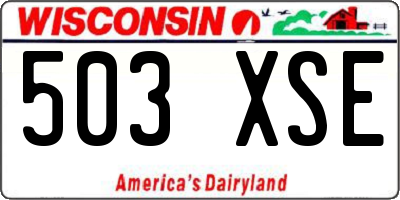 WI license plate 503XSE
