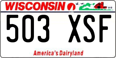 WI license plate 503XSF