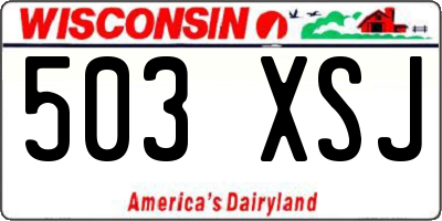 WI license plate 503XSJ