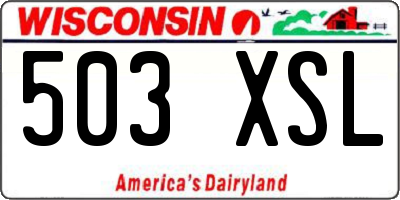 WI license plate 503XSL
