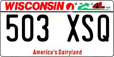 WI license plate 503XSQ