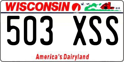 WI license plate 503XSS