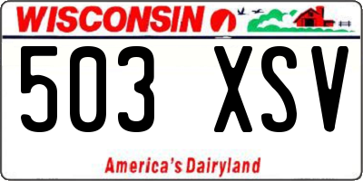 WI license plate 503XSV