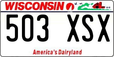 WI license plate 503XSX