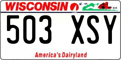WI license plate 503XSY