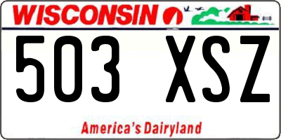 WI license plate 503XSZ