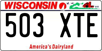WI license plate 503XTE