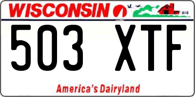 WI license plate 503XTF