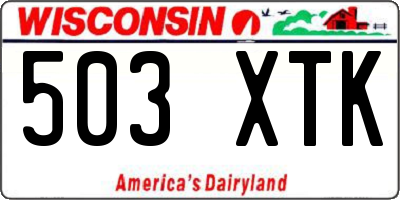 WI license plate 503XTK