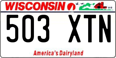 WI license plate 503XTN