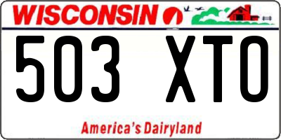 WI license plate 503XTO