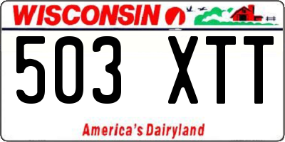 WI license plate 503XTT