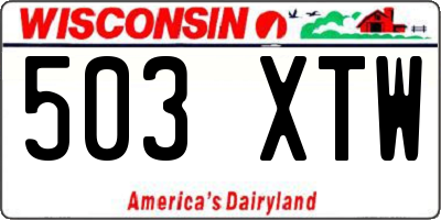 WI license plate 503XTW