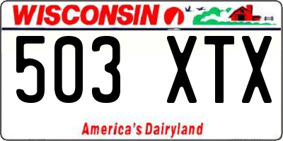 WI license plate 503XTX