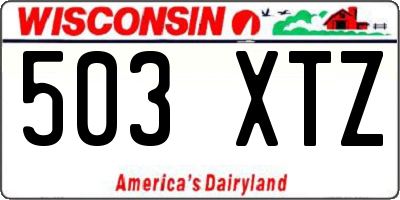 WI license plate 503XTZ