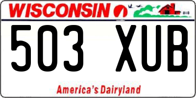 WI license plate 503XUB