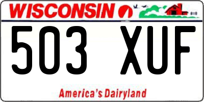 WI license plate 503XUF