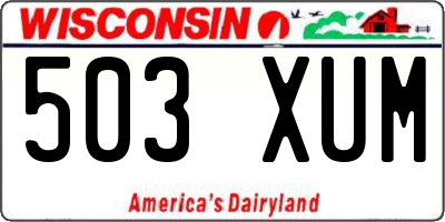 WI license plate 503XUM