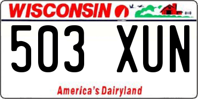 WI license plate 503XUN