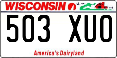 WI license plate 503XUO