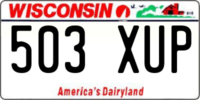 WI license plate 503XUP