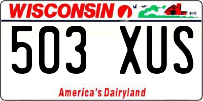 WI license plate 503XUS