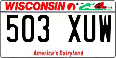 WI license plate 503XUW