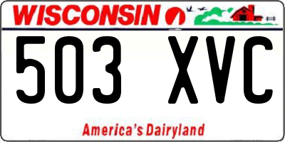WI license plate 503XVC